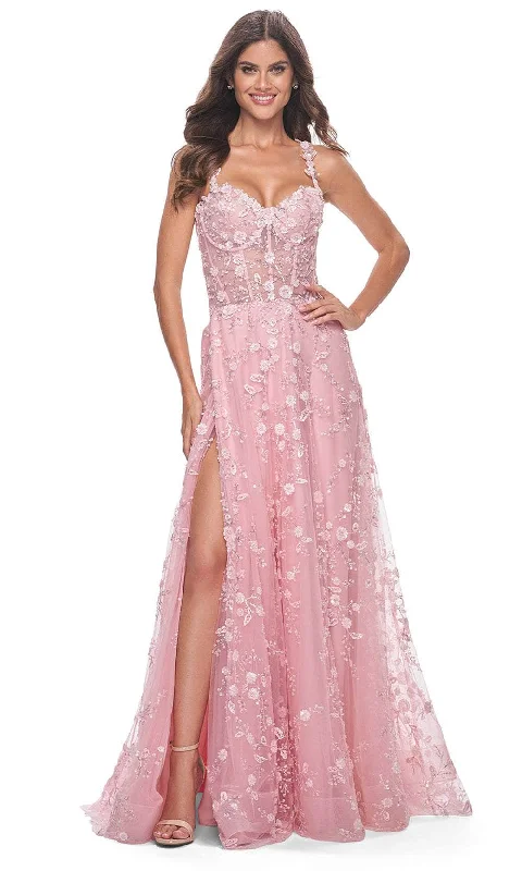 La Femme 31996 - Floral Bustier Prom Dress