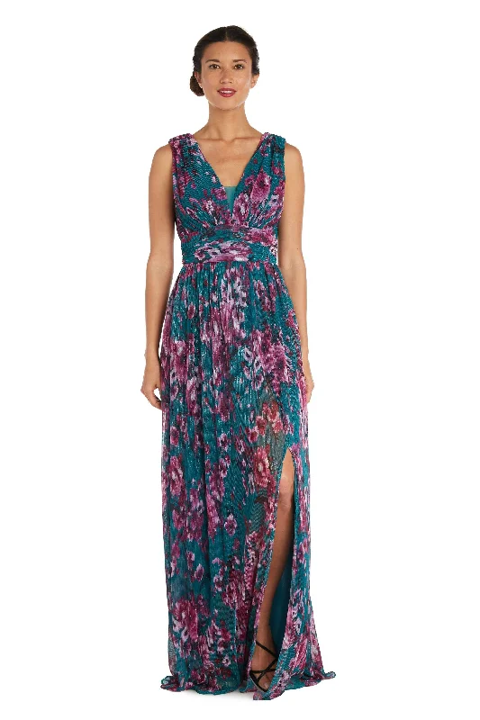 Nightway Long Formal Floral Print Dress 22042