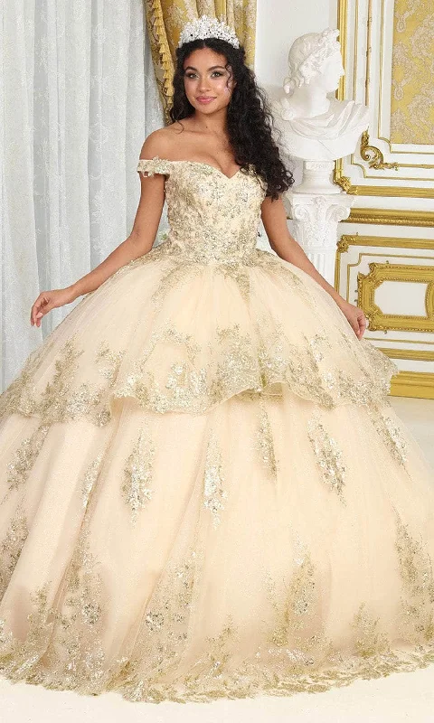 May Queen LK224 - Gilded Tiered Ballgown