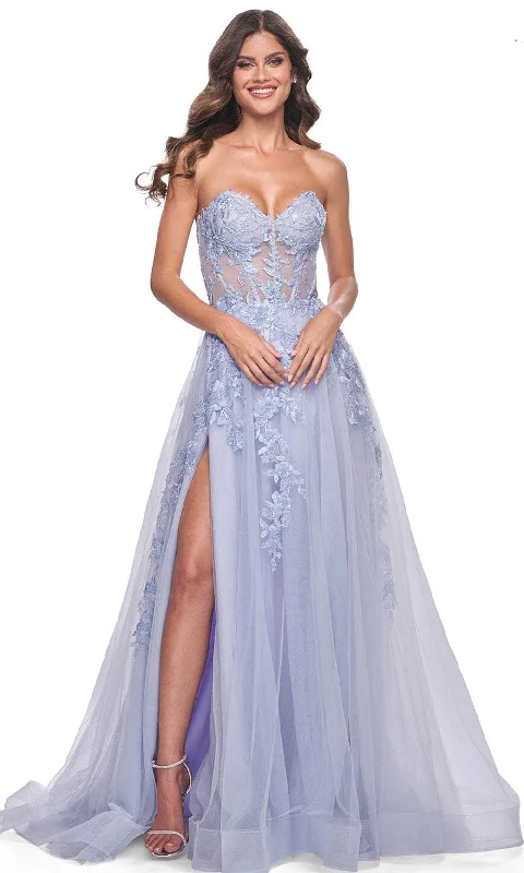 La Femme 32082 - Strapless Applique Prom Dress