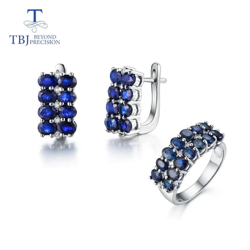 Sapphire Rings and Earrings Jewelry Set