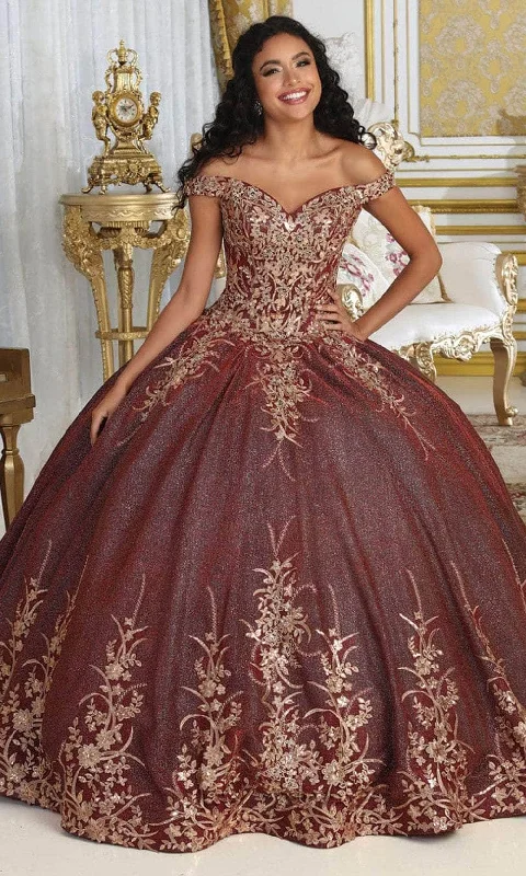 May Queen LK220 - Applique Off Shoulder Ballgown