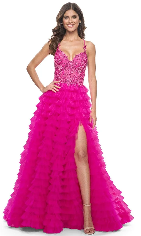 La Femme 32334 - Ruffled A-line Prom Gown