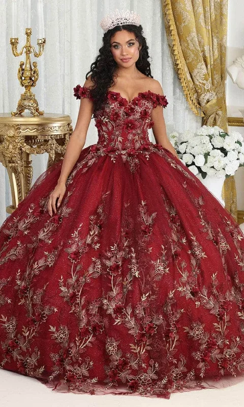 May Queen LK215 - Floral Applique Ballgown