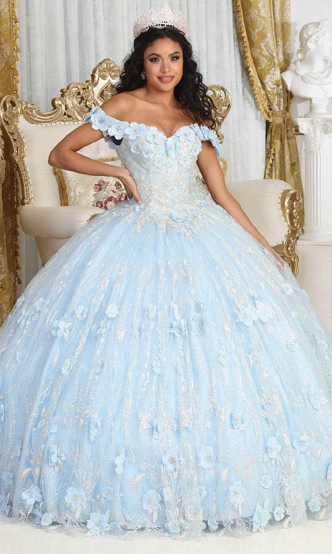 May Queen LK225 - Off Shoulder Floral Ballgown