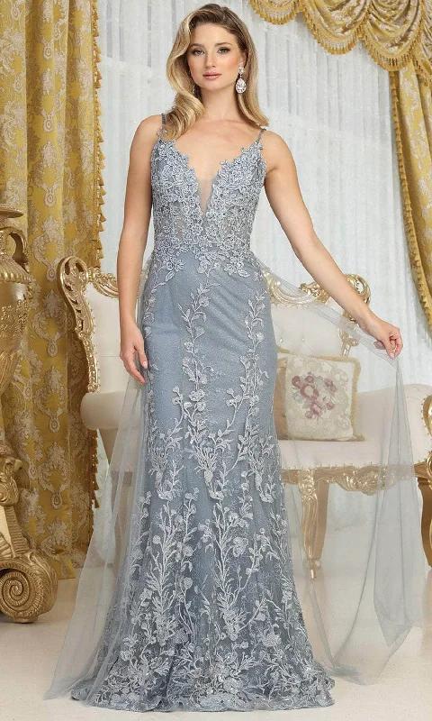 May Queen RQ8051 - Embroidered Sheath Prom Gown