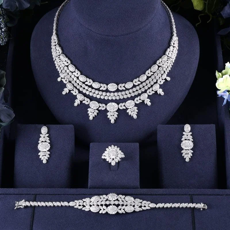 Bridal Zirconia CZ Crystal Wedding Jewelry Sets