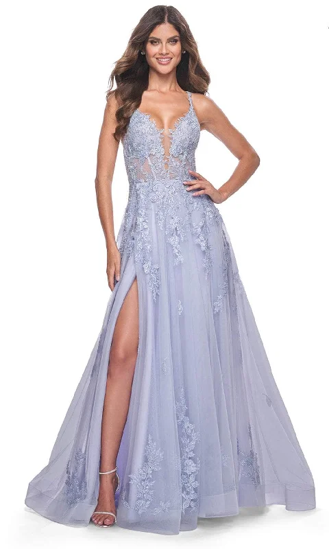 La Femme 32062 - Tie Back A-Line Prom Dress