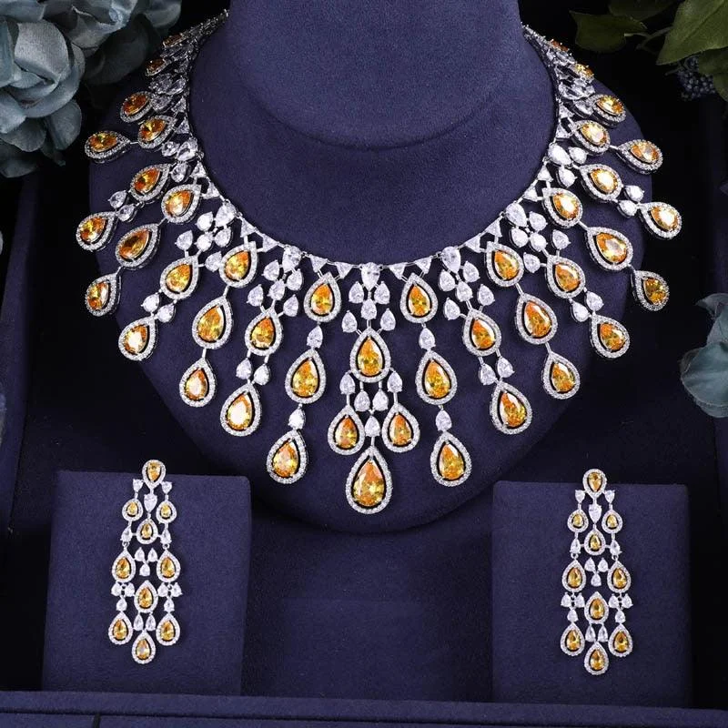 CZ Crystal Wedding Jewelry Sets