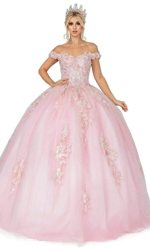 Dancing Queen 1592 - Off Shoulder Appliqued Ballgown