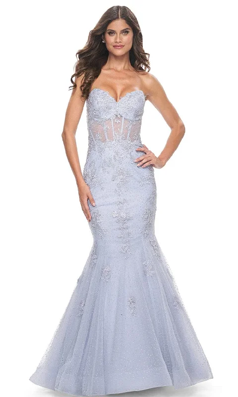 La Femme 32214 - Strapless Tulle Mermaid Prom Gown