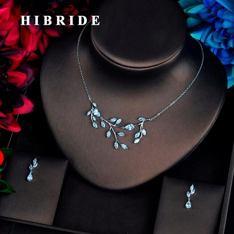 Elegant Leaf Shape Bridal Jewelry Sets