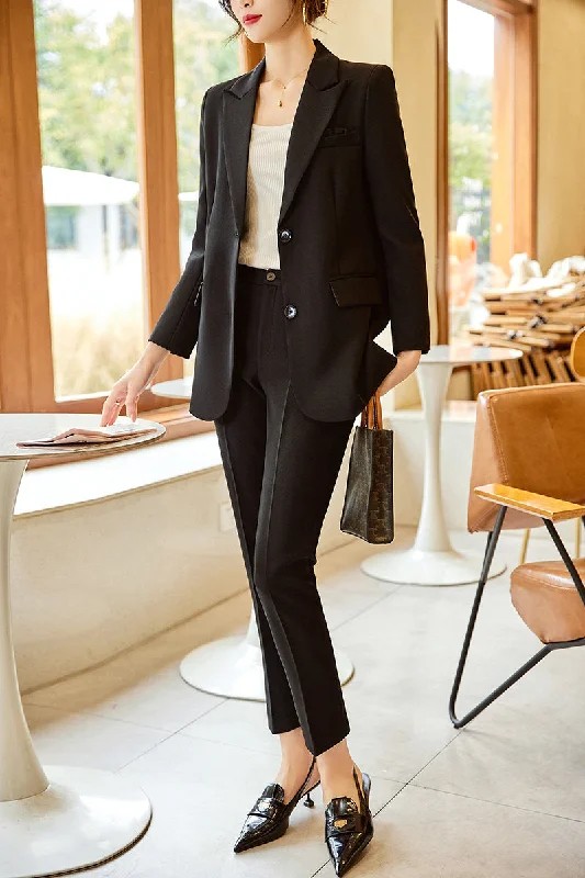 2 Piece Black Pant Suit