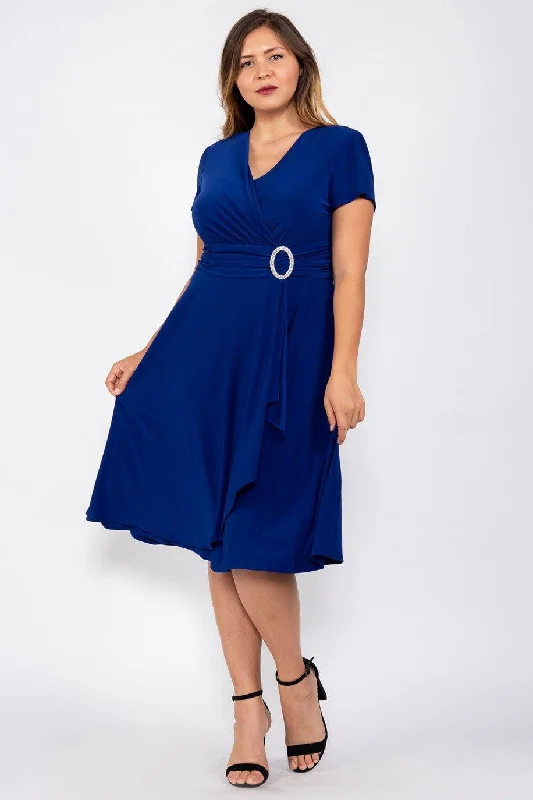 R&M Richards 5705 Short Cocktail Dress Royal Blue