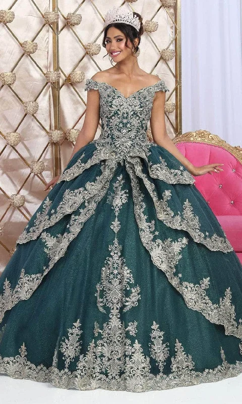 May Queen LK234 - Off Shoulder Tiered Ballgown