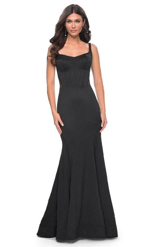 La Femme 32268 - Sheer Scoop Back Prom Gown