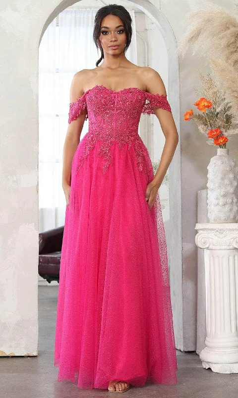 May Queen MQ2079 - Draped Cap Sleeve Prom Gown