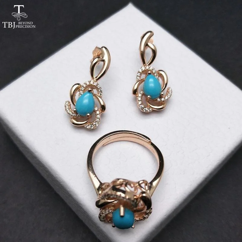 Unique andElegant Turquoise Earring and Ring Jewelry Set