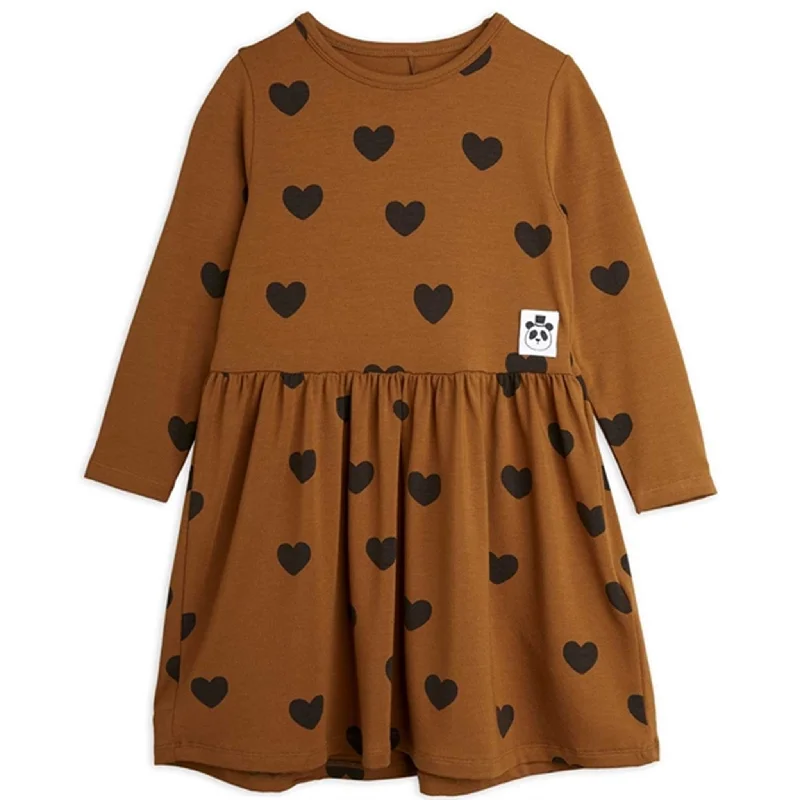 Mini Rodini Basic Hearts Brown Dress