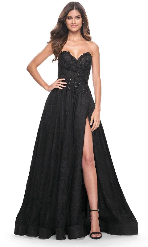 La Femme 31954 - Sweetheart Floral Lace Prom Dress