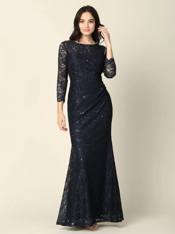 Long Mother of the Bride Lace Formal Dress