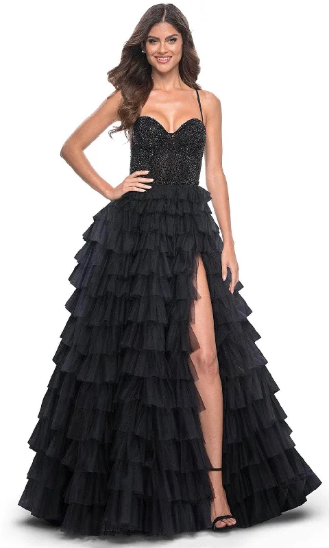 La Femme 32002 - Tiered Ruffle A-Line Prom Gown