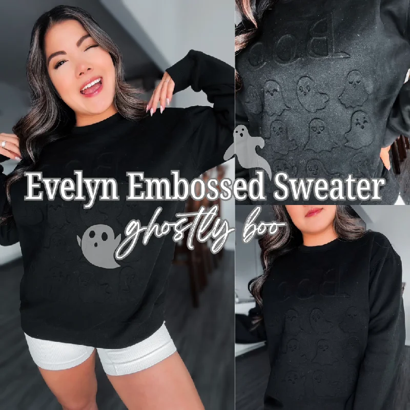 Evelyn Embossed Sweater - Ghostly Boo