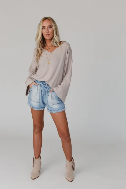 The Nest Love It V Neckline Sweater Top - Tan