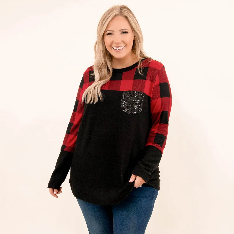 Stay Ready Sweater, Black-Red