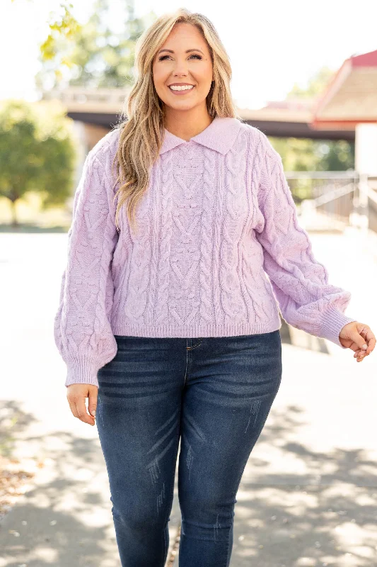 Writing Love Songs Sweater, Lilac