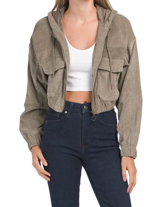 ASHLEY BY 26 Crop Jacket With Cargo Pockets