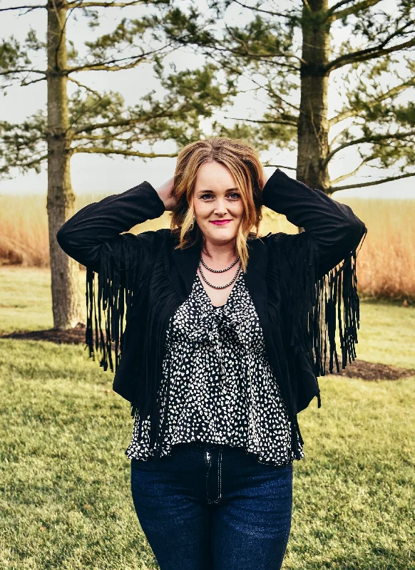 Black Suede Fringe Jacket