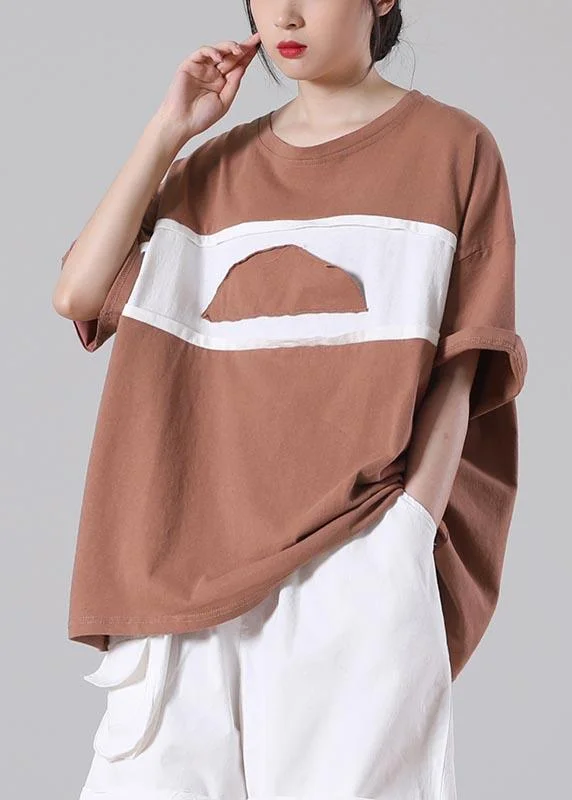 Casual Chocolate Half Sleeve Cotton Summer T Shirts