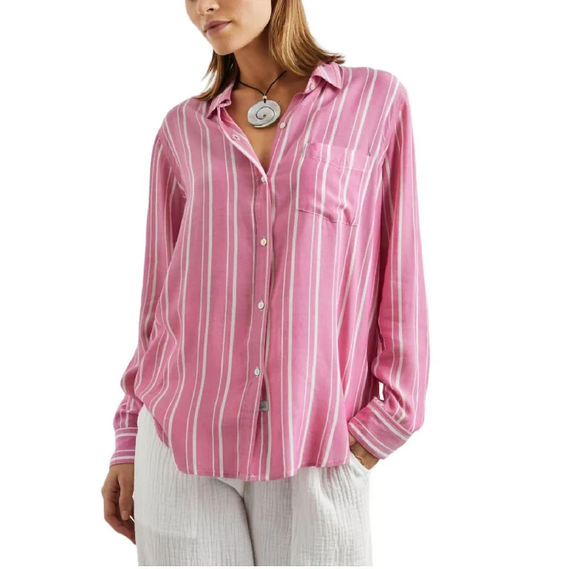 Gaia Shirt In Berry Stripe