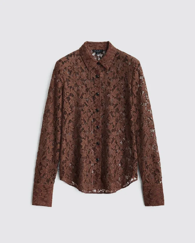 Yvette Lace Shirt In Mocha