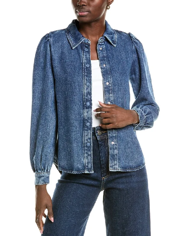 7 For All Mankind Puff Sleeve Denim Shirt