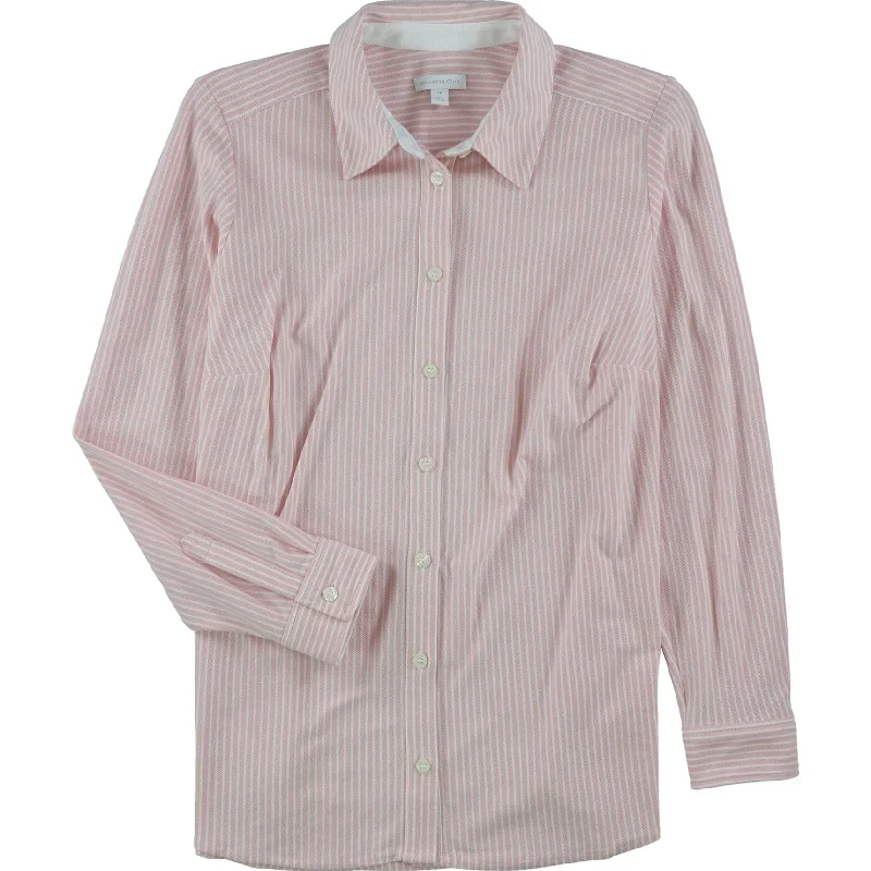 Charter Club Womens Fresh Twist Button Up Shirt