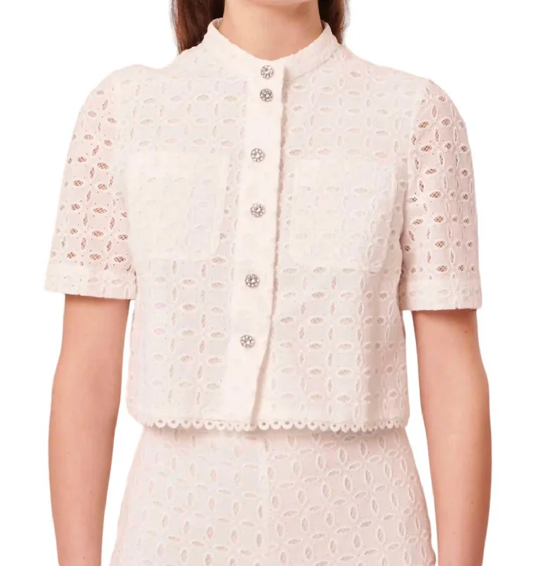 Cheryl Embroidered Shirt In White