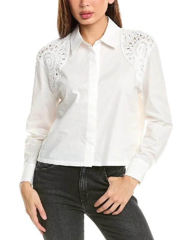 Design History Crochet Button-Down Shirt