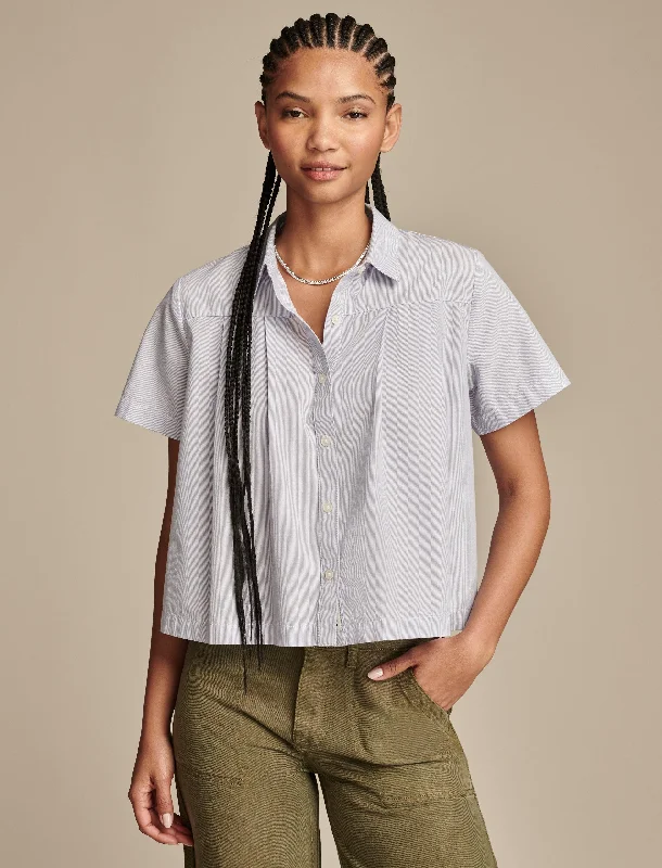 Lucky Brand Women's Pleated Button-Down Shirt