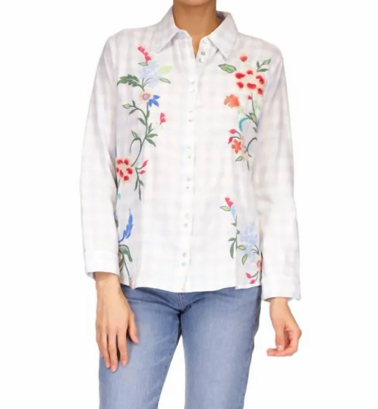 Madaleina Double Button Shirt In White