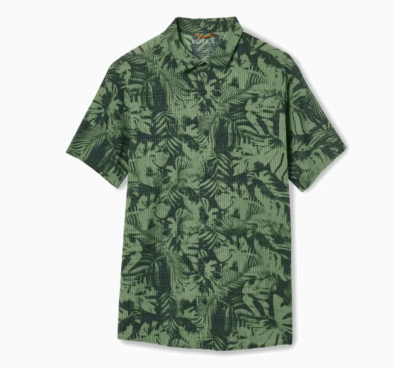 Men Bless Up Breathable Stretch Shirt In Jungle Green Print