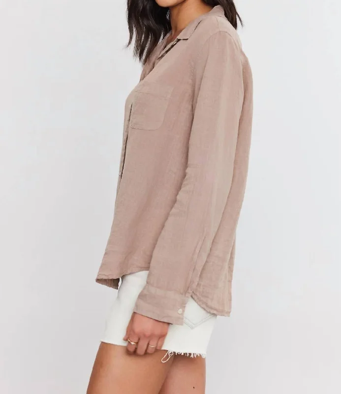 Natalia Long Sleeve Shirt In Biscuit