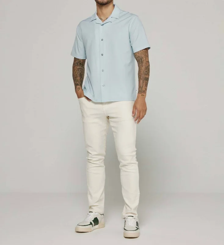 Paulo Camp Shirt In Seafoam Green