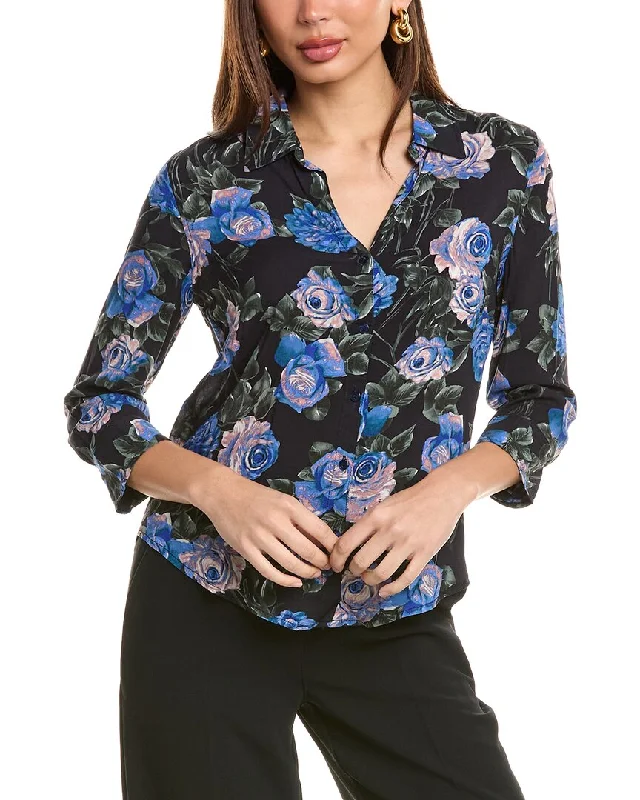 T Tahari 3/4-Sleeve Button-Down Shirt