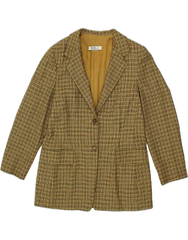 MARELLA Womens 2 Button Blazer Jacket UK 14 Large  Beige Houndstooth