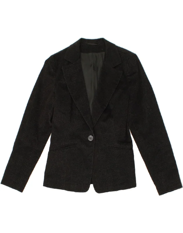 MONA Womens 1 Button Blazer Jacket EU 38 Medium Black Cotton