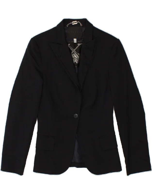 RICHMOND Womens 1 Button Blazer Jacket UK 8 Small Black