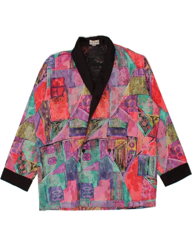 VINTAGE Womens Double Breasted Blazer Jacket UK 18 XL Multicoloured