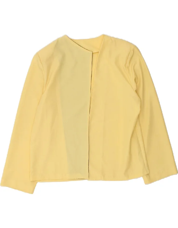 VINTAGE Womens Open Blazer Jacket IT 48 XL Yellow